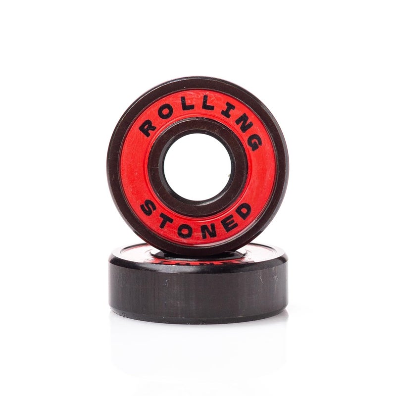 Rolling Stoned Skateboard Bearings Set - ABEC 5 Sealed Bearings for Skateboards, Longboards, Scooters and Roller Skates Stainless Steel 608 Bearings (8 Pack, Red) (AA Dubs) - Image 3